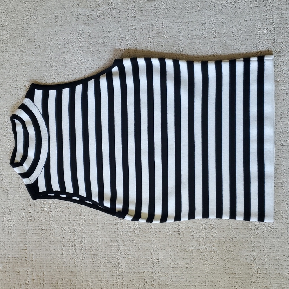Milly High-Neck Striped Tank Top - Picture 2 of 6